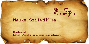 Mauks Szilvána névjegykártya